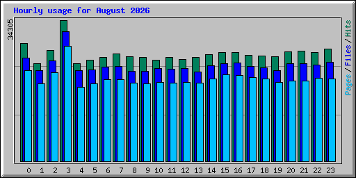 Hourly usage for August 2026